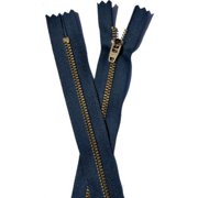 8" YKK Pants Brass Zipper #4.5 - Navy (1 Zipper)