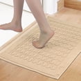 thumbnail image 2 of Unique Bargains Washable Textured Cotton Bath Rug Water Absorbent Mat Khaki 16" x 24", 2 of 7