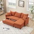 thumbnail image 5 of 80"Convertible Sectional Sofa, 3 Seat L-Shaped Couch with Storage Ottoman and Pull Out Couch,Modern Corduroy Couch Reversible Sleeper Sofa for Living Room Apartment Small Space, 5 of 7