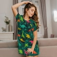 thumbnail image 3 of Picia Colorful Dinosaurs Pattern Women’s Nightdress – Casual Short-sleeved Loose-Fit Sleepwear, Soft Cotton Short-Sleeve Sleep Shirt for Relaxation & Comfort, 3 of 6