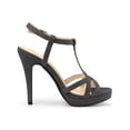 thumbnail image 3 of BLISSFUL STEP Women T Strap Slingback Platform Stiletto Heel Sandals Gray 7, 3 of 8