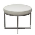 thumbnail image 2 of Round Accent Stool with Padded White Leather Seat, 2 of 8