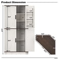 thumbnail image 3 of ANPOO 68" Tall Corner Storage Cabinet with 6 Side Door Shelves and Adjustable Shelves, 5 Tier Farmhouse Pantry Cabinet for Bathroom, Living Room, Kitchen,White, 3 of 7