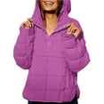 thumbnail image 1 of Chaqueta Acolchada Oversize para Mujer, Estilo Dolman, con Capucha, Larga, Cálida y Estilo Top Rojo Rosa XL, 1 of 8