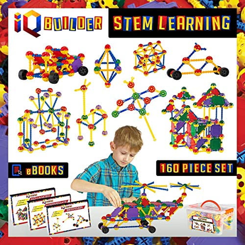 IQ BUILDER | STEM Learning Toys | Creative Construction Engineering | Fun Educational Building Toy Set for Boys and Girls Ages 3 4 5 6 7 8 9 10 Year O