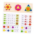 thumbnail image 3 of Juguetes clasificadores de formas de madera, rompecabezas de bloques de aprendizaje preescolar, bloques geométricos a juego, juguetes Montessori para, 3 of 9
