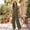 Green#1, variant on Linen Sets for Women 2 Piece Solid Color Round Neck Sleeveless Tops and Wide Leg Pants Summer Sets Matching Lounge Set Casual Two Piece Sets Women Clothing