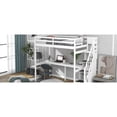 thumbnail image 4 of Cosymart Twin Size Loft Bed with Storage Staircase and Built-in Desk, White, 4 of 9