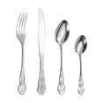 thumbnail image 2 of Vintage Silverware Set Embossed Dining Utensils Stainless Steel Carved Cutlery For Wedding Restaurant Home Silver 4 Pieces, 2 of 6
