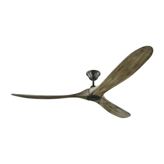 3 Blade Ceiling Fan with Handheld Control in Contemporary Style 70 inches Wide By 11.7 inches High-Aged Pewter Finish-Light Grey Weathered Oak Blade