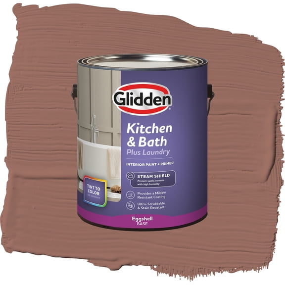 Glidden Glidden Kitchen Bath and Laundry Safari Brown / Brown, Eggshell Interior Paint with Primer, 1 Gallon