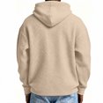 thumbnail image 5 of Dwelliawo Men's Zip Up Hoodie Sweatshirt Waffle Knit Jackets Casual Sweatshirts Long Sleeve Drawstring Coats With Pockets Khaki 3xL, 5 of 7