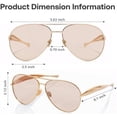 thumbnail image 5 of Oversized Aviator Sunglasses For Women 70s Retro 2025 Metal Shades with Gold Streamline Arms, 5 of 7