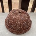 thumbnail image 3 of Cheers.US Mens Cotton Brimless Skullcap Sailor Cap Rolled Cuff Retro Beanie Hat, 3 of 7