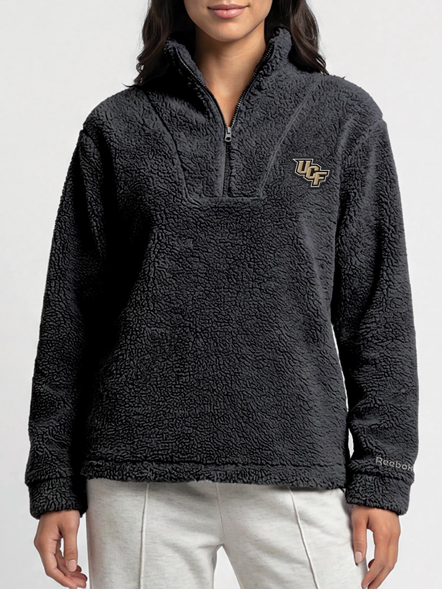 Central Florida Knights Reebok Womens Relaxed Fit Qtr Zip Sherpa Pullover
