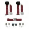 thumbnail image 1 of SafeTBoy  Airplane 2 Point Burgundy Retractable Bench Seat Belt Kit with Bracketry for Ford 1941-1948 - 3 Belts, 1 of 1