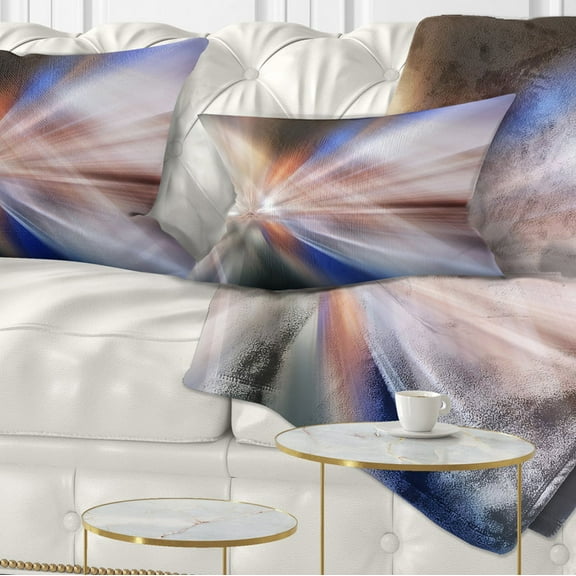 Designart White Focus Color - Abstract Throw Pillow - 12x20