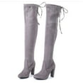 thumbnail image 2 of Women Over the Knee Boots Block Winter Thigh High Suede Low Above Flat Long Best Autumn Comfort Pointed toe, 2 of 3