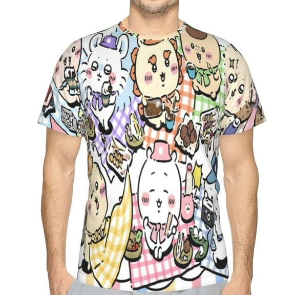 Unisex Adult Chii-ka-w T-Shirts, 3D Graphic Novelty Shirts Crewneck Short Sleeve Tees for Men Women