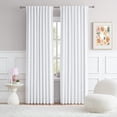 thumbnail image 1 of EcoNesxp 45 Inch Long Summer Insulated Room Divider Curtains for Bedroom Back Drawers White Short Curtains for Small Windows Semi Blackout Kitchen Cafe Curtains, 1 of 5