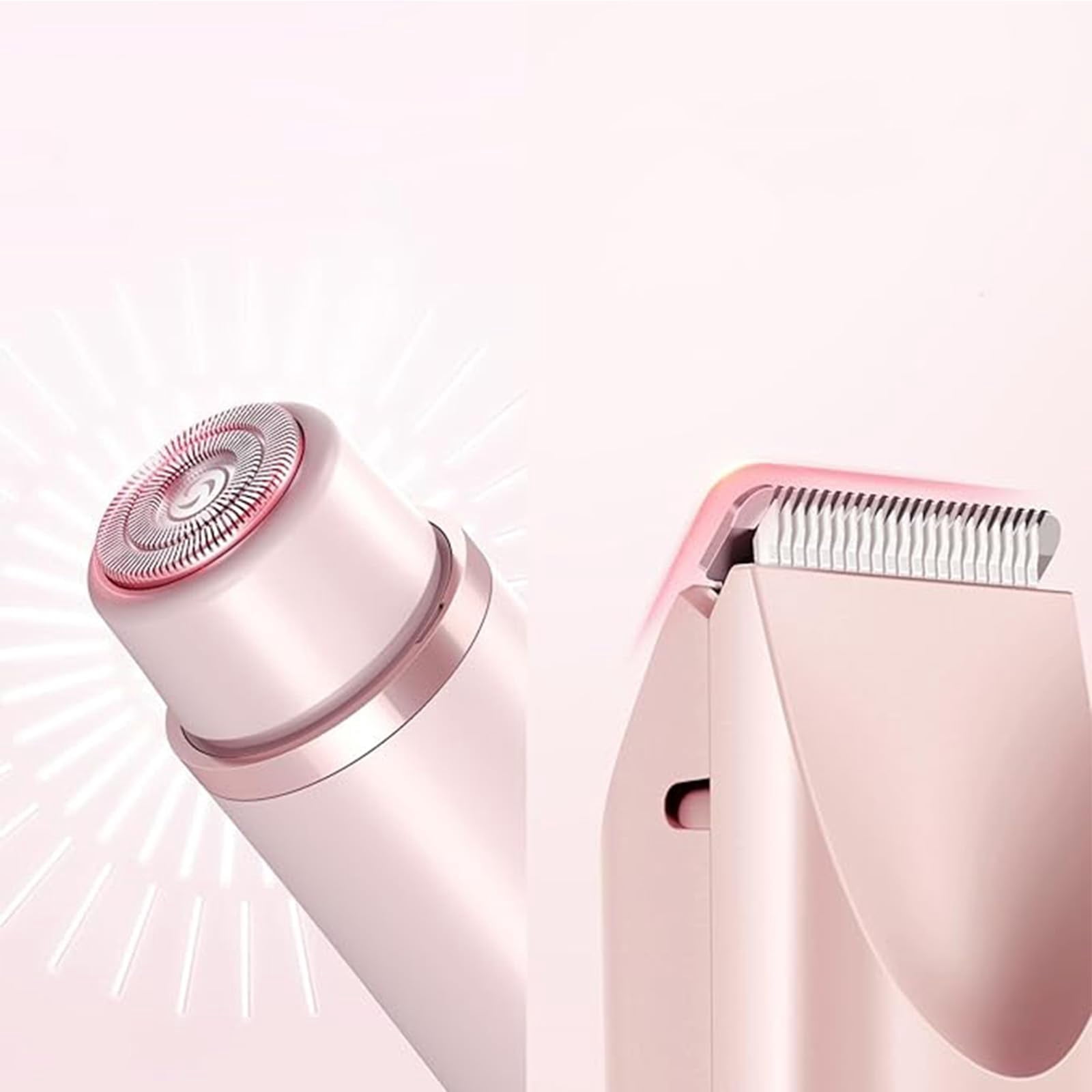 Electric Trimmer for Women, Bikini Trimmer for Women, Electric Shaver and Razor Rechargeable 2-in-1 Body and Facial Epilator, Dual-Head Shaver
