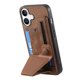 thumbnail image 3 of For iPhone 16 Case Retro Leather Back Cover Card Slot Side Kickstand - Green, 3 of 5