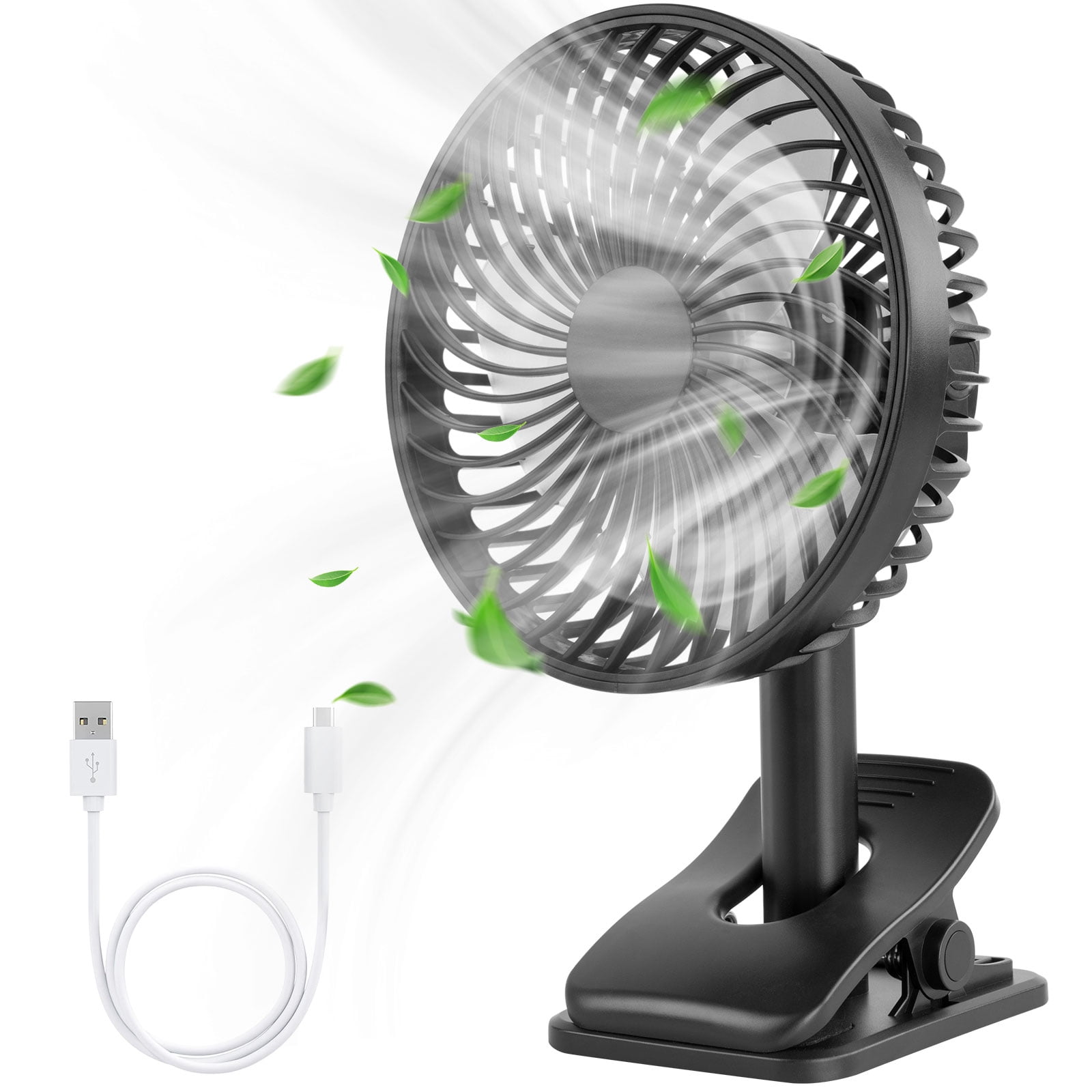 Mini Fan, Clipon Fan, Retractable And Extendable, 180°Rotation, 4