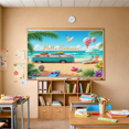 thumbnail image 7 of Colorful Design Summer Beach Banner Decorative Travel Theme Seaside Background for Vacation Party Outdoor Event Kids Celebration, 7 of 7