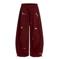 thumbnail image 6 of GEWSEY Wide Leg Baggy Sweatpants for Women Men Dachshund Embroidery Drawstring Sweat Pants Trendy Athletic Pants Clothes (Red, XXL), 6 of 7
