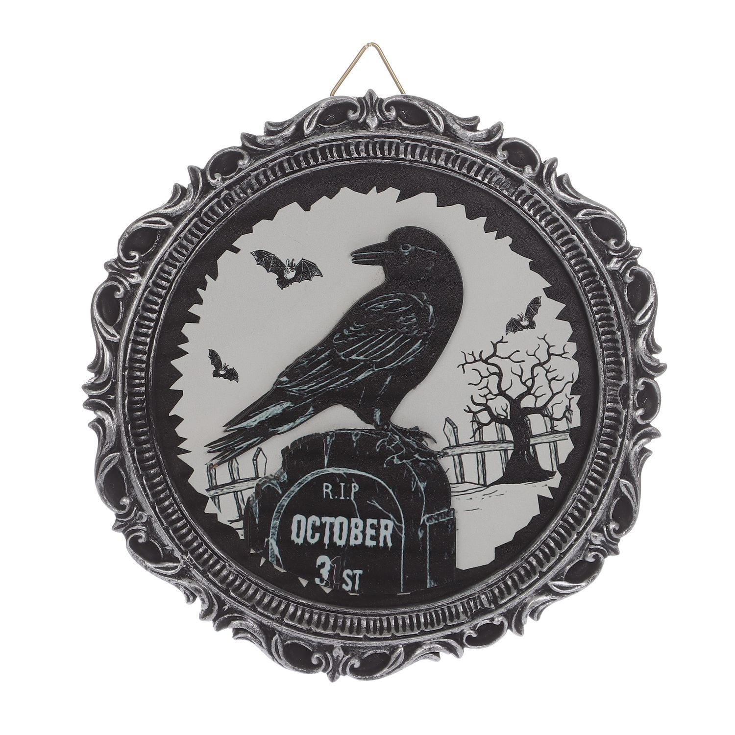8.5inch Halloween Home Decor Indoor Hanging Raven Wall Hang for Halloween Indoor Decorations