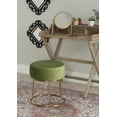 thumbnail image 2 of Linon Brandi Vanity Stool, 18.25" Seat Height, Gold Finish with Green Fabric, 2 of 10