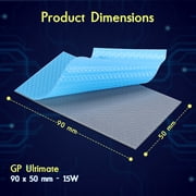 Gelid Solutions GP-Ultimate 15W- وسادة حرارية 90x50x0.5mm. توصيل حرارة ممتاز ، حشو الفجوة المثالي. سهولة التثبيت.