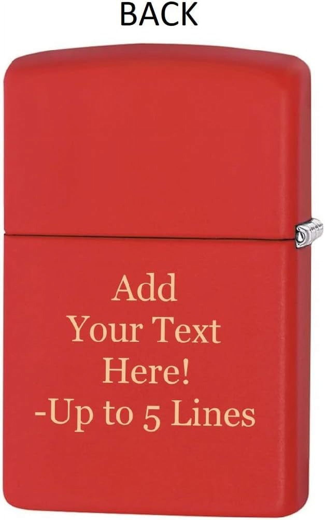 Zippo Lighter - Customized Message on Uncle Skeleton Red Matte Pocket 46696