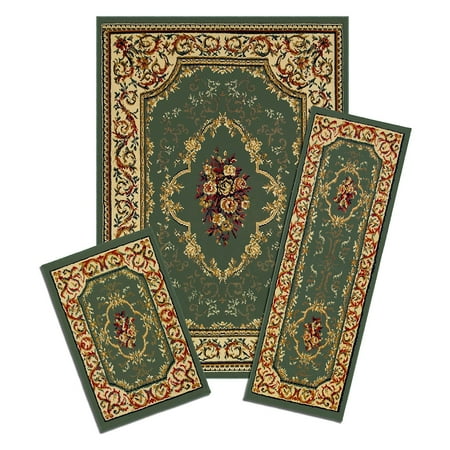 Capri 3 Piece Rug Set, Rose Garden