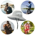 thumbnail image 7 of Gustave Sun Hat for Men Women, Outdoor Wide Brim Bucket Hat UV Protection Boonie Hat for Fishing Hiking Camping Garden Beach "Navy", 7 of 7