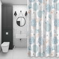 thumbnail image 4 of Summer Marine Life Bathroom Shower Curtain, Ocean Blue Coral Shells Coastal Conch Waterproof Washable Soft Bath Curtain for Bathtub Decor with 12 Hooks&Grommet, 72x72 Inch, 4 of 9