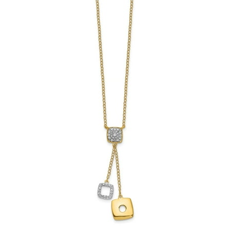 KIOKORI 14K Yellow Gold Diamond Circles Necklace 1/10-Carat
