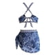 thumbnail image 4 of Gibobby Trajes de Baño para Mujer Bikini de cintura alta para mujer, trajes de baño sexys con realce, traje de baño Vintage, conjunto de Bikini Retro fru(Azul oscuro,CH), 4 of 5