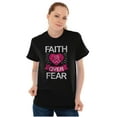 thumbnail image 5 of Faith Over Fear Breast Cancer Ribbon Women's Graphic T Shirt Tees Brisco Brands S, 5 of 5