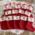 thumbnail image 2 of Calcetines de punto con alfabeto navideño Adornos para árboles de Navidad Decoraciones navideñas para el hogar 2024 Noel Año Nuevo 2025 Regalo de Navidad, 2 of 5