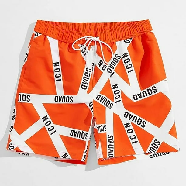 Hanas 2023 Men Swim Trunks Men's Sexy Bodybuilding Gradient Swim Trunks