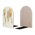 thumbnail image 2 of Naloa World Map 1 2 Pcs Bookend Large Capacity Office Book Ends for Home Office Library School Study Decoration, 2 of 8