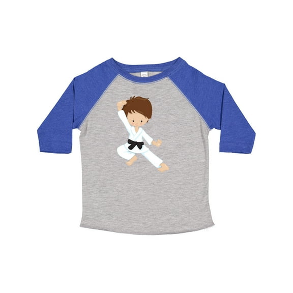 Inktastic Karate Boy, Cute Boy, Black Belt, Brown Hair Boys Toddler T-Shirt