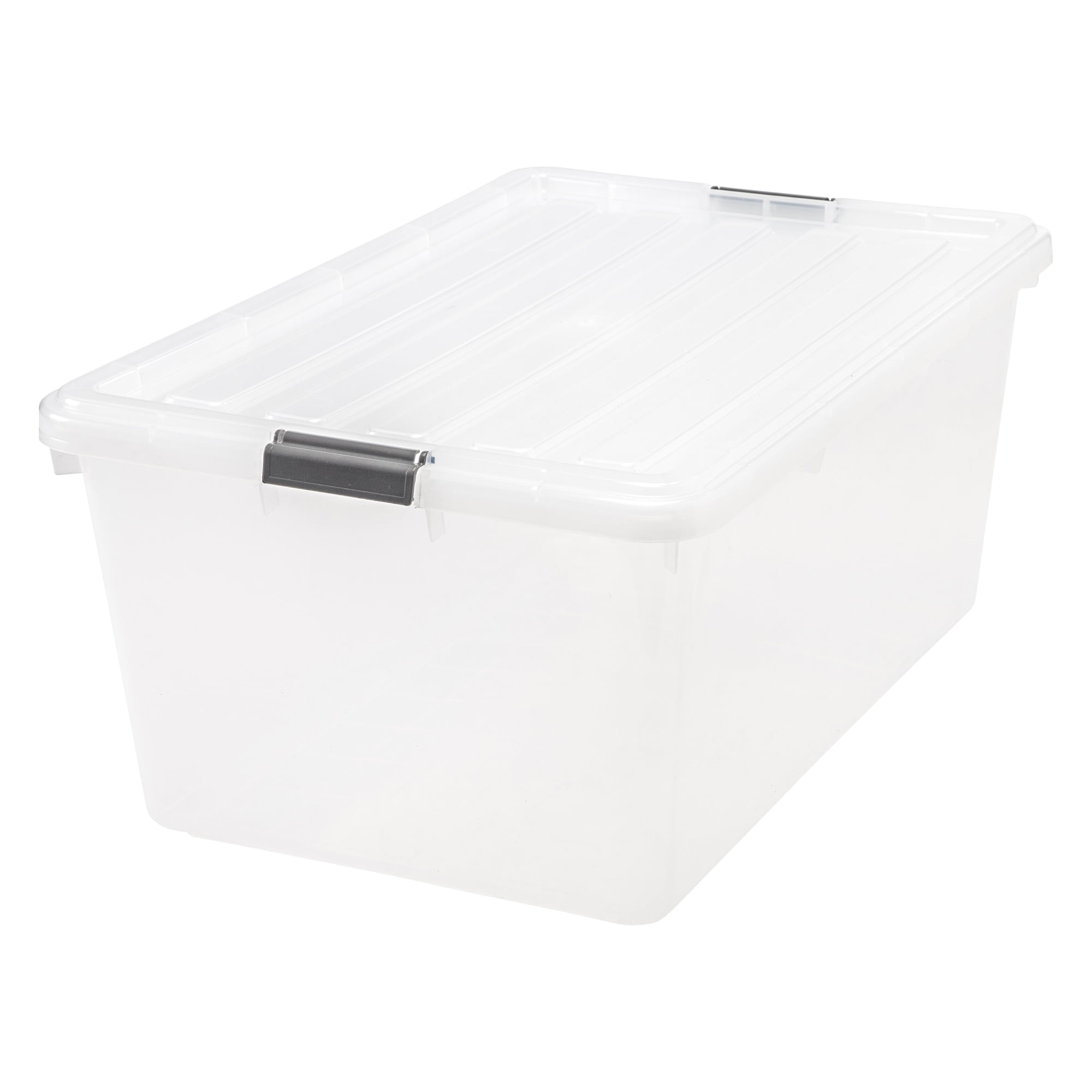 6 Pk 68 Qt Jumbo Stacking Storage Latch Box Bin Containers Totes Space-Saving 