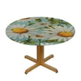 thumbnail image 3 of ONETECH  Colorful Floral White Daisy Flower Round Tablecloth,Stain Resistance Polyester Table Cloth,Table Cover for Kitchen Dining Table,Buffet Parties and Camping, 3 of 7
