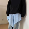 thumbnail image 4 of Women's Layering Wrap Skirt Shirt Extender Checkered Hip Covering Apron Skirt Tie Up Irregular Underskirt Streetwear blue and white plaid, 4 of 4