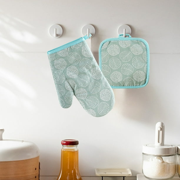 Fiudx Juego de Guantes Aislantes para Horno, de Lino y Algodón Grueso, Protección Térmica para Cocina y Exteriores, Almohadilla Multiusos para Platos Calientes, Barbacoas y Festividades. Tamaños: 26
