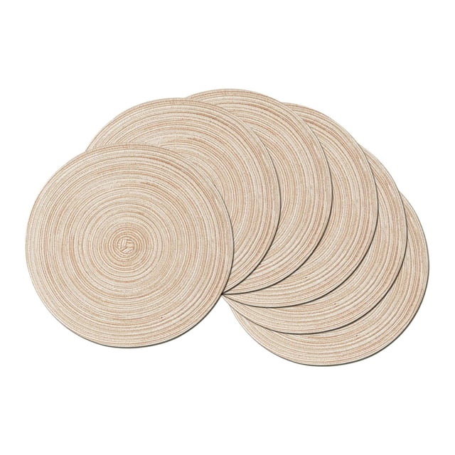 Juego de 6 manteles individuales redondos para cama, 6 manteles individuales redondos lavables para mesa de cocina, manteles redondos de 15 pulgadas