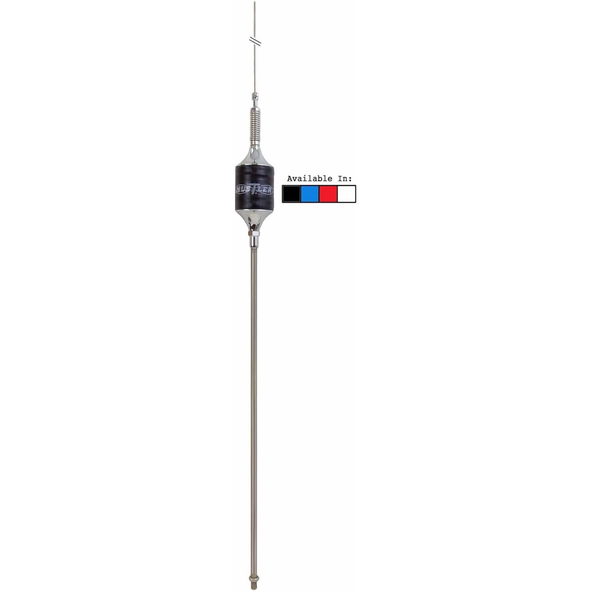 Hustler SCB White Trucker CB Antenna – 120 Channel Coverage