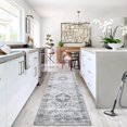thumbnail image 2 of GlowSol 2'x6' Washable Hallway Runner Rug Vintage Medallion Print Low Pile Non-Slip Bedroom Runner Rugs for Kitchen Laundry, Gray, 2 of 8